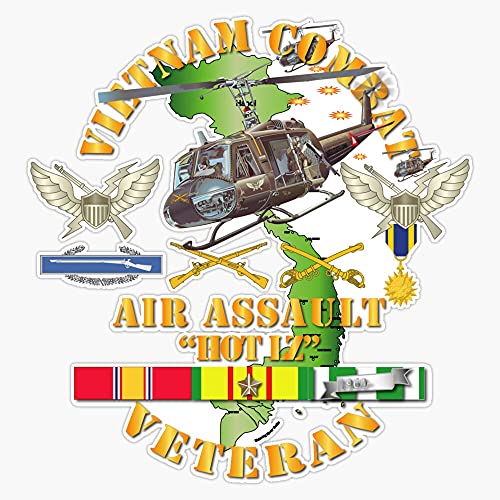 HOF Trading Army - Vietnam Combat Veteran W Helicopter Assault Vinyl Sticker Waterproof Decal Laptop Wall Window Bumper Sticker 5