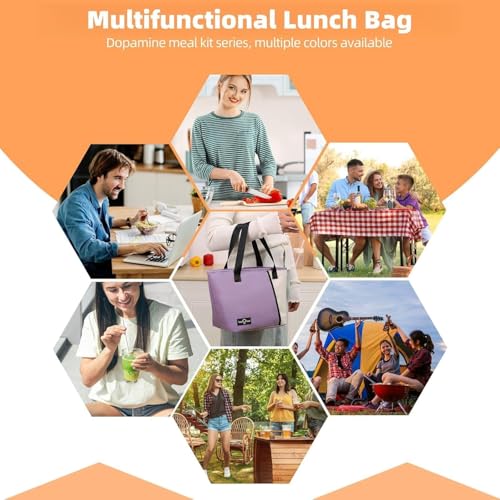 Image of Insulated Lunch Bag Leakproof Tote for Work, School, Travel, and Picnics Perfect for Women and Men(Black) Nylon, 16.2 Liters (Pink 6 Litter)