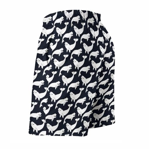 Mens Peach Skin Beach Short Soft Board Shorts Beluga Whale Swim Trunks Surfing Swimming3
