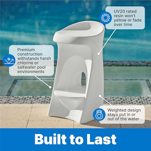 Image of Step2 in Pool Stool, 33-inches Tall, Waterproof Patio Furniture, Bar Stool, Weighted, White