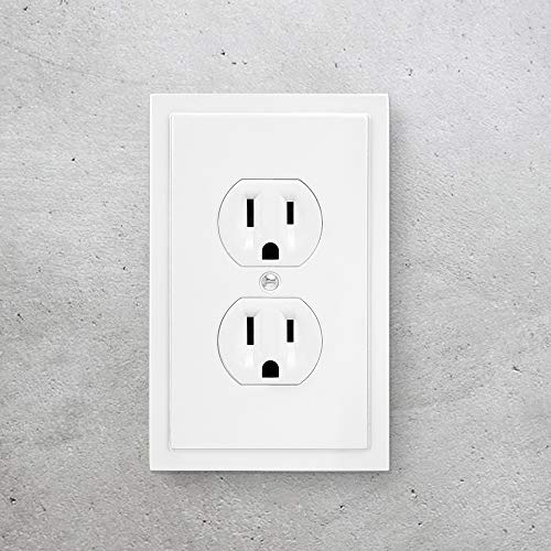 Modern Edge Decorative Wall Plate Switch Plate Outlet Cover, Durable Solid Zinc Alloy (Single Duplex 2Pk, White) #TOP3
