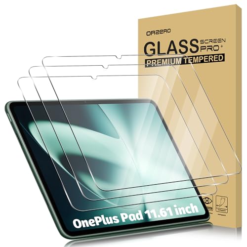 Image of Orzero (3 Pack Tempered Glass Screen Protector Compatible for OnePlus Pad 11.61 inch, 2.5D Arc Edges High Definition Anti-Scratch Bubble Free 9 Hardness (Not for OnePlus Pad 2 2024 12.1 inch)