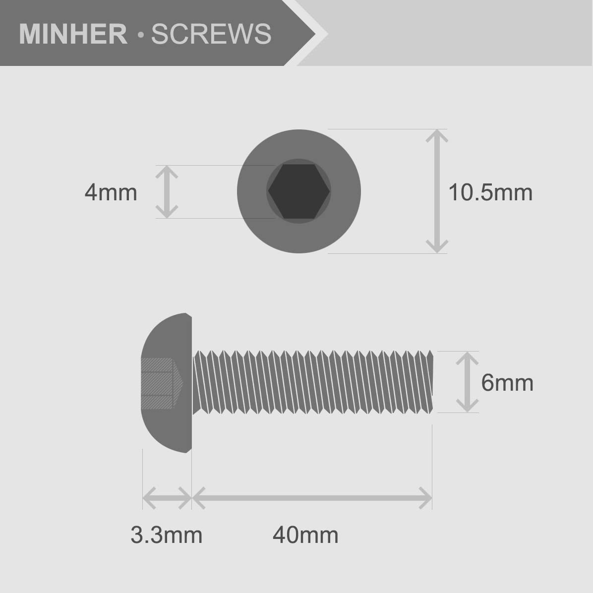 (20 sets) M6-1.0 x 40 mm Hex Socket Screws and Nuts Set 304 Stainless Steel 18-8 Round Head Screws, Silver, M6 x 40mm - Image 2