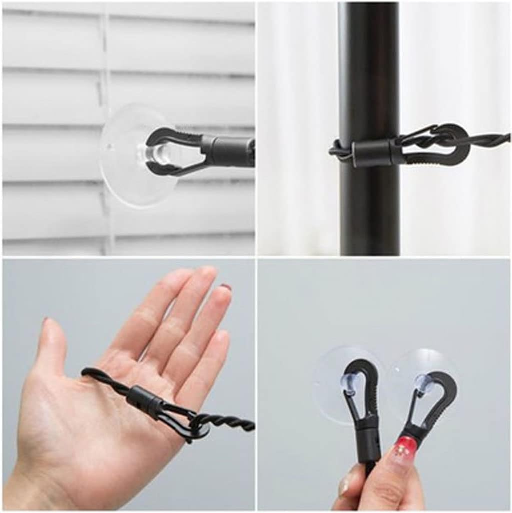 JSEIAJB Clothesline with Elastic Suction Cups for Travel, Business, Camping, Tools, Non-Slip