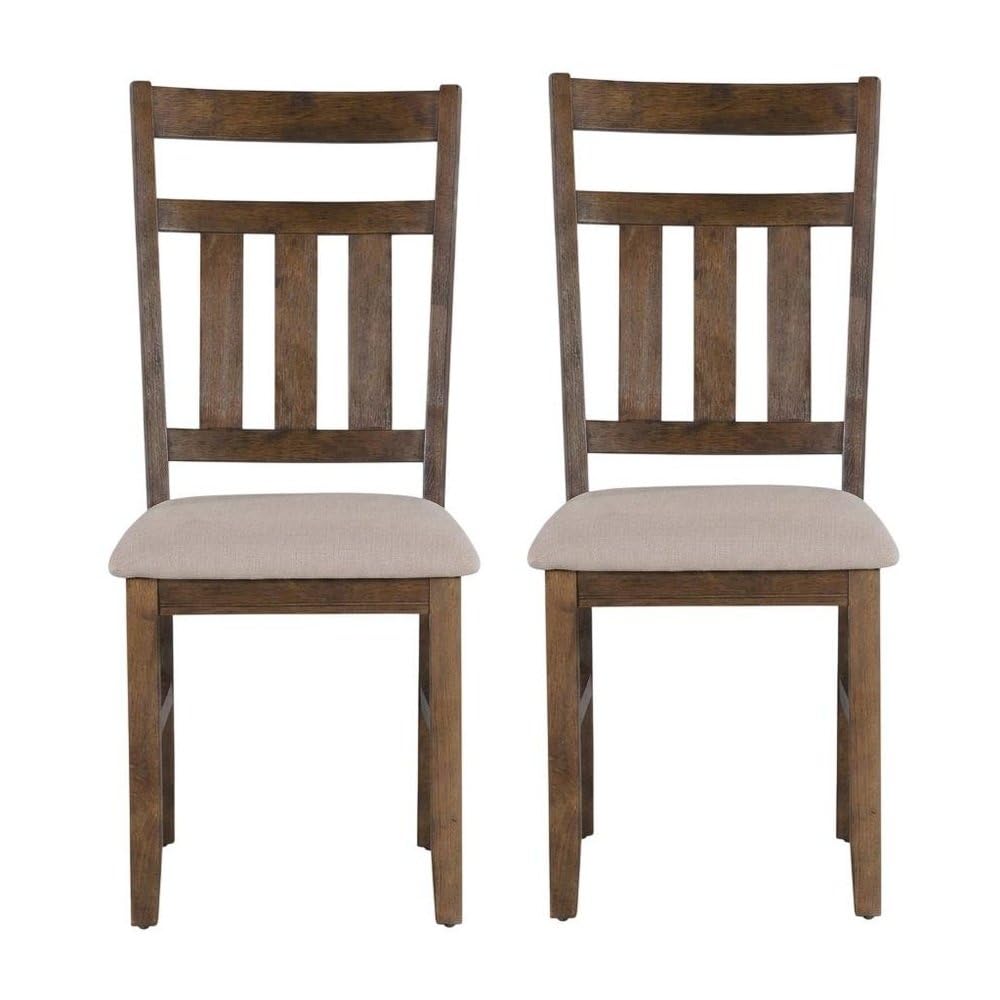 Turino Rustic Umber Side Chair in Brown by Furnifact – Rubberwood,Plywood, Brown, Pack of 2