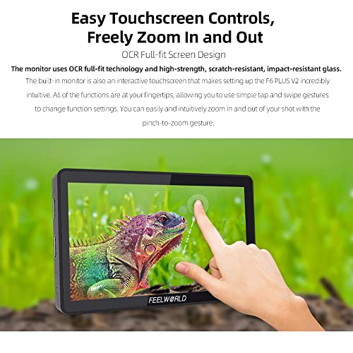 FEELWORLD F6 PLUS V2 6-inch On-Camera Field Monitor HDMI IPS 1920x1080 Screen with 3D LUT Touch 4K monitor Support 4K HDMI Input Output Tilt Arm - Image 4