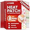 JJ CARE Parche de calor para aliviar los calambres menstruales (12 piezas, tamaño regular), período para calambres con carbón activado por aire, parches de calentamiento menstrual para el período: