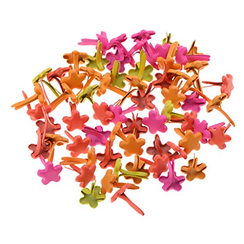 Lot de 100 mini attaches parisiennes en forme de fleur de 7,5 mm pour scrapbooking