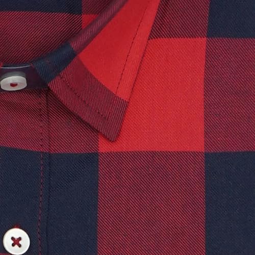 Image of GHPC 100% Cotton Big /Buffalo Checks Half Sleeves Regular Fit Formal Shirt for Men