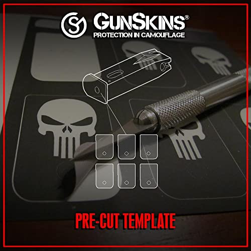 Gunskins Pistol Mag Skins - 6 Pack - Premium Vinyl Decals - Easy To Install - 100% Waterproof Non-Reflective Matte Finish - Made In Usa - Gs Skull #TOP1