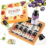 HAPPINTER Essential Oils Set Top10 Fruit Fragrance Oil Gift for Diffusers, DIY Candle Making, Soap s