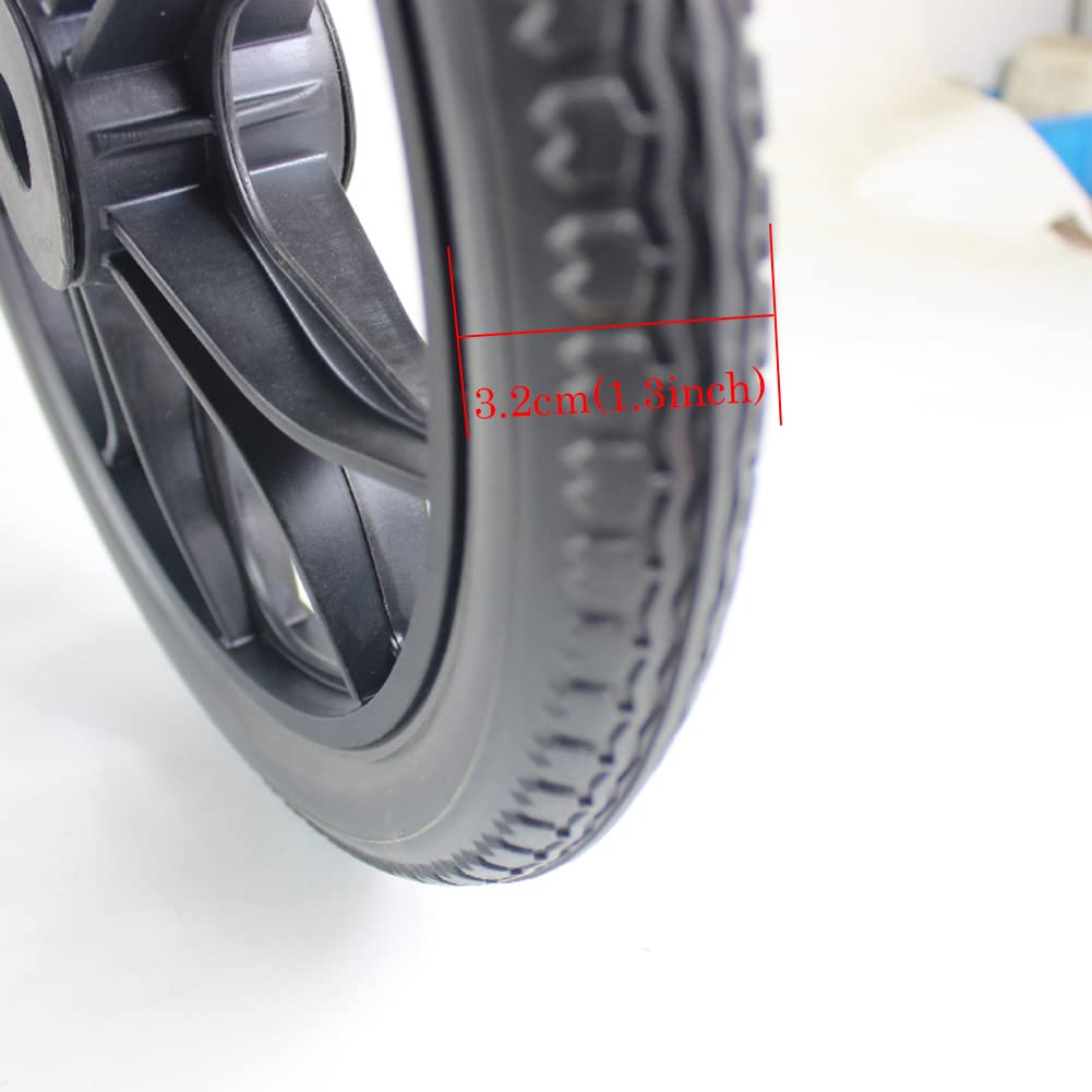 14 cali Antypoślizgowe Gumowe Koła,2 Kawałki Tylne Koła Wózka Inwalidzkiego z 2-3/8" (60 mm) Szerokości Piasty,do Wózkach Inwalidzkich Balkonikach Chodzikach