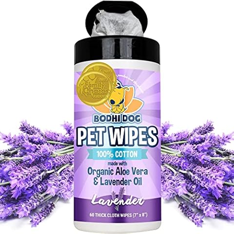 Bodhi Dog Pet Wipes | Wipes for Dog Grooming | Wipe Away Pet Odors & Deodorizes Coat | No Parabens or SLS | Large Wet & Thick Pet Wipes | Best for Cleaning Dogs and Cats (Lavender, 60CT) Cover