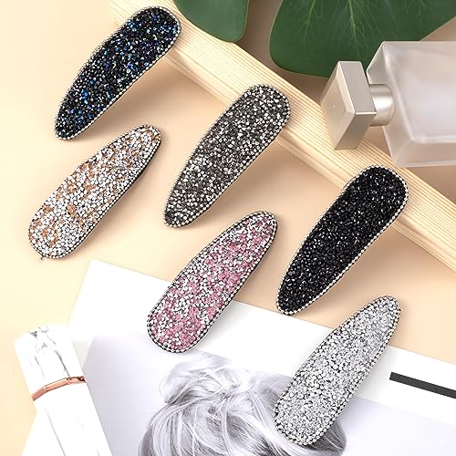 HINZIC 6 piezas pinzas de cabello con brillantes miniatura 6