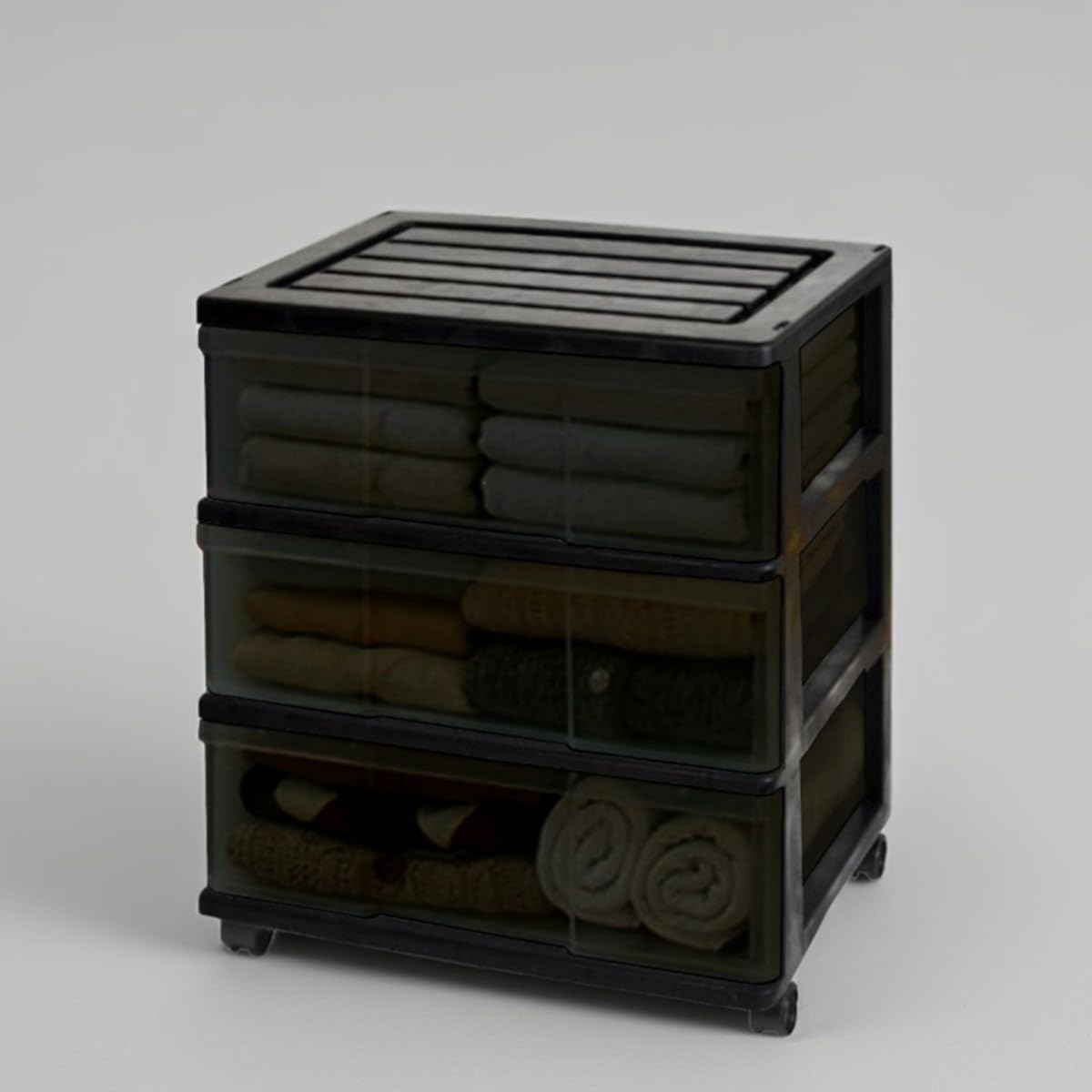 Amazon｜衣装ケース 3段 キャスター付き プラスチック ワイド