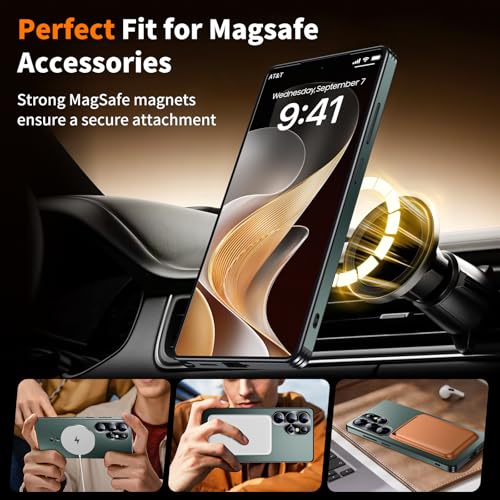 Image of for Samsung Galaxy S25 Ultra Case, Heavy-Duty Slim Design Compatible with MagSafe, Strong Magnetic Shockproof Protection for Screen & Camera Cover Case for Samsung S25 Ultra,Green