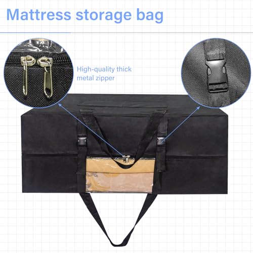 TONINT Folding Mattress Storage Bag,Carry Case for Tri-Fold Mattress,Memory Foam Mattress Case- 600D Oxford Cloth Heavy Duty Carry Case for Tri-Fold Guest Bed Mattress (Fits 4\"-6\" Queen Mattress)