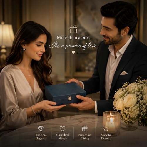 Image of Diviniti Handcrafted Wedding Design 2-in-1 Decorative Storage Box with Lid, White | Multipurpose Home Decor Organizer for Jewelry, Keys, Chocolates, Keepsakes, Table Accent & Gift Item