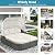 PE Rattan Wicker Patio Conversation Set, 6 Piece Outdoor Sectional Sofa with Retractable Canopy and Lift Top Coffee Table, Garden Furniture Daybed/Sunbed with Cushion for Backyard, Poolside, Lawn