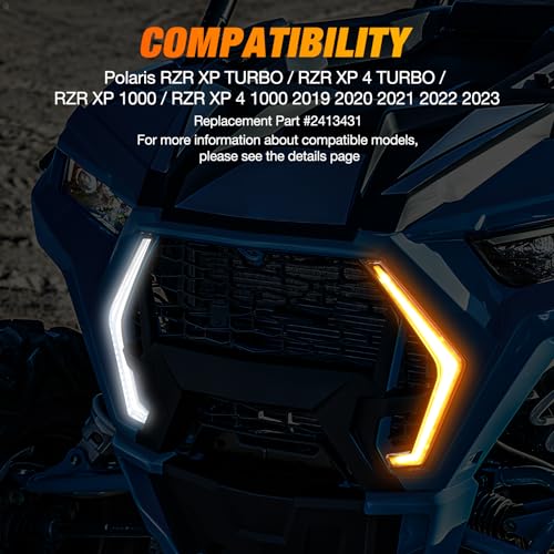 Image of Nilight Turn Signal Fang Lights LED Accent Street Legal Front Signature Light Compatible with Polaris RZR XP 1000 Turbo Accessories 2019 2020 2021 2022 2023