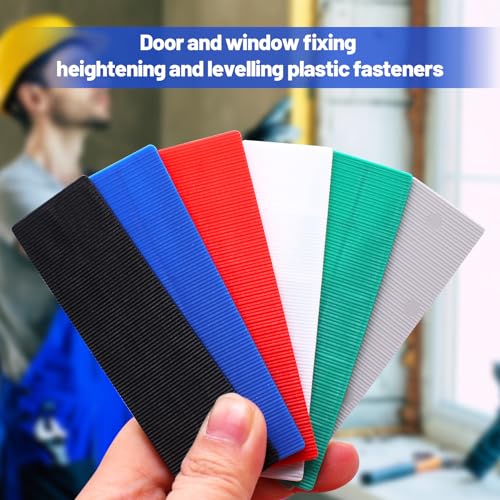 TETEWEVER 60 Stück Abstandshalter Kunststoff Verglasungsklötze Set - 100×28×1, 2, 3, 4, 5, 6mm Distanzklötze, Unterlegplatten Kunststoff, Unterlegkeile Fensterkeile Fensterklötze Glaserklötze