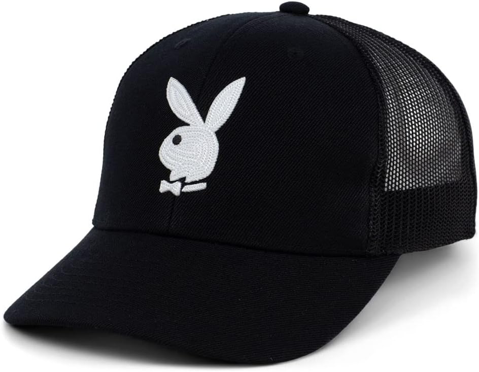 Playboy Black Tux Trucker Adjustable Snapback Hat