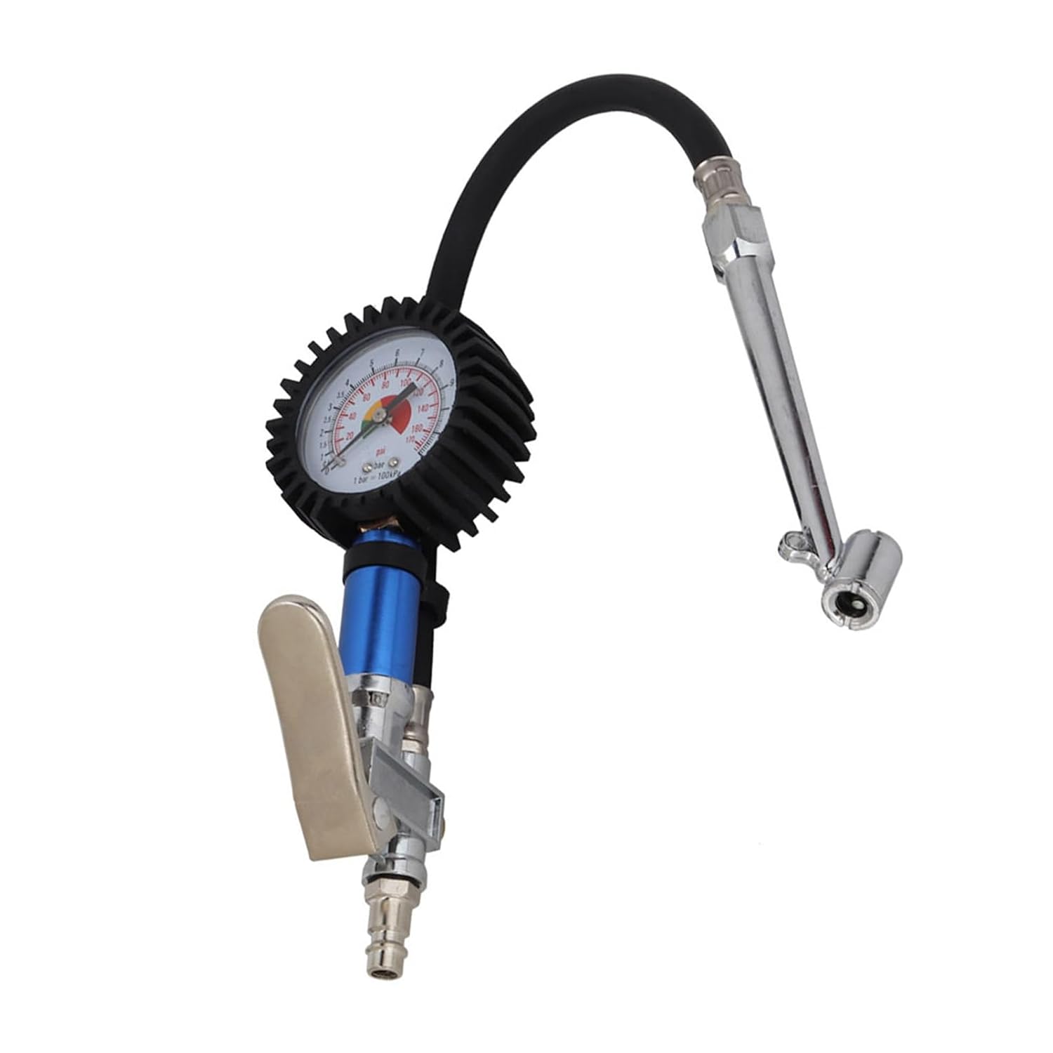 12 Bar Tire Pressure Gun Self Clamping Tire Inflator Tyre Pressure with Air Pressure and Quick Air Connector