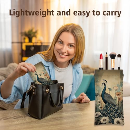 Image of Eyeglasses Sunglasses Case PU Soft Squeeze Top Glasses Pouch for Women Men,Animal Pattern Portable Anti Scratch