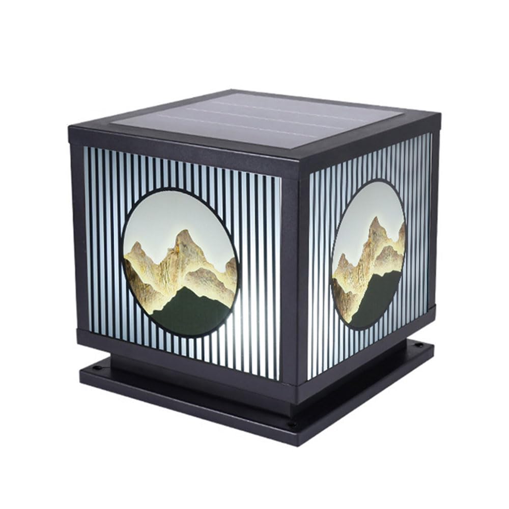 Solar Lights Outdoor Waterproof Deck Post Bollard Lighting Lawn Landscape Solar Powered Dimmable Warm White Pathway Lights Garden