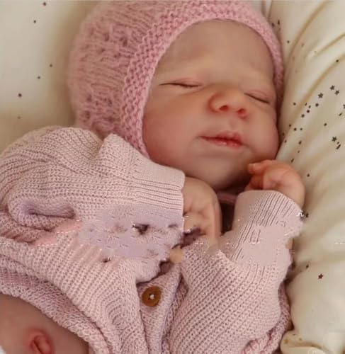 RXDOLL Reborn Baby Puppe Realistische 18 Zoll 45 cm Silikon Vinyl Körper Schlafen Mädchen Handgemachte Real Life Neugeborene Bebe Wasserdicht Weich mit Fütterungsgeschenken – Bild 5