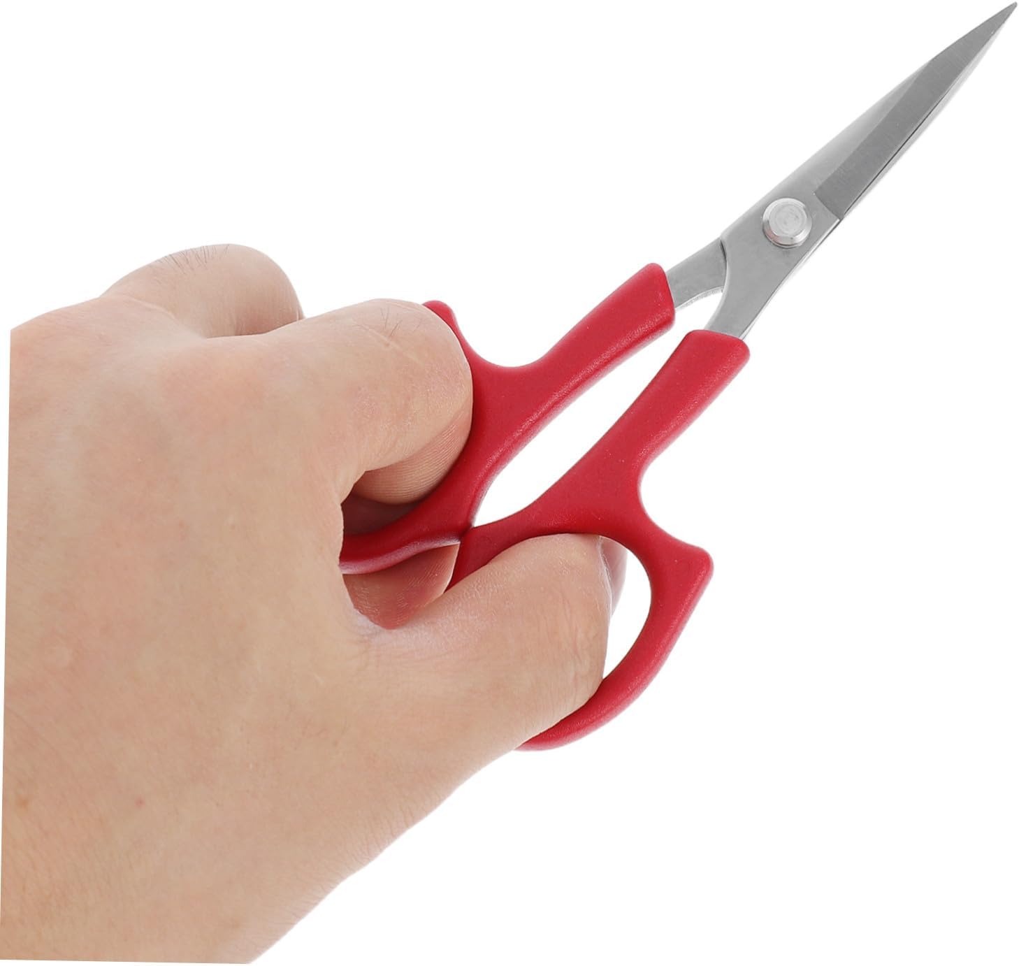 Mipcase Compact Makeup Scissors 2pcs Red Brow Scissors for Safe Painless Eyebrow Trimming