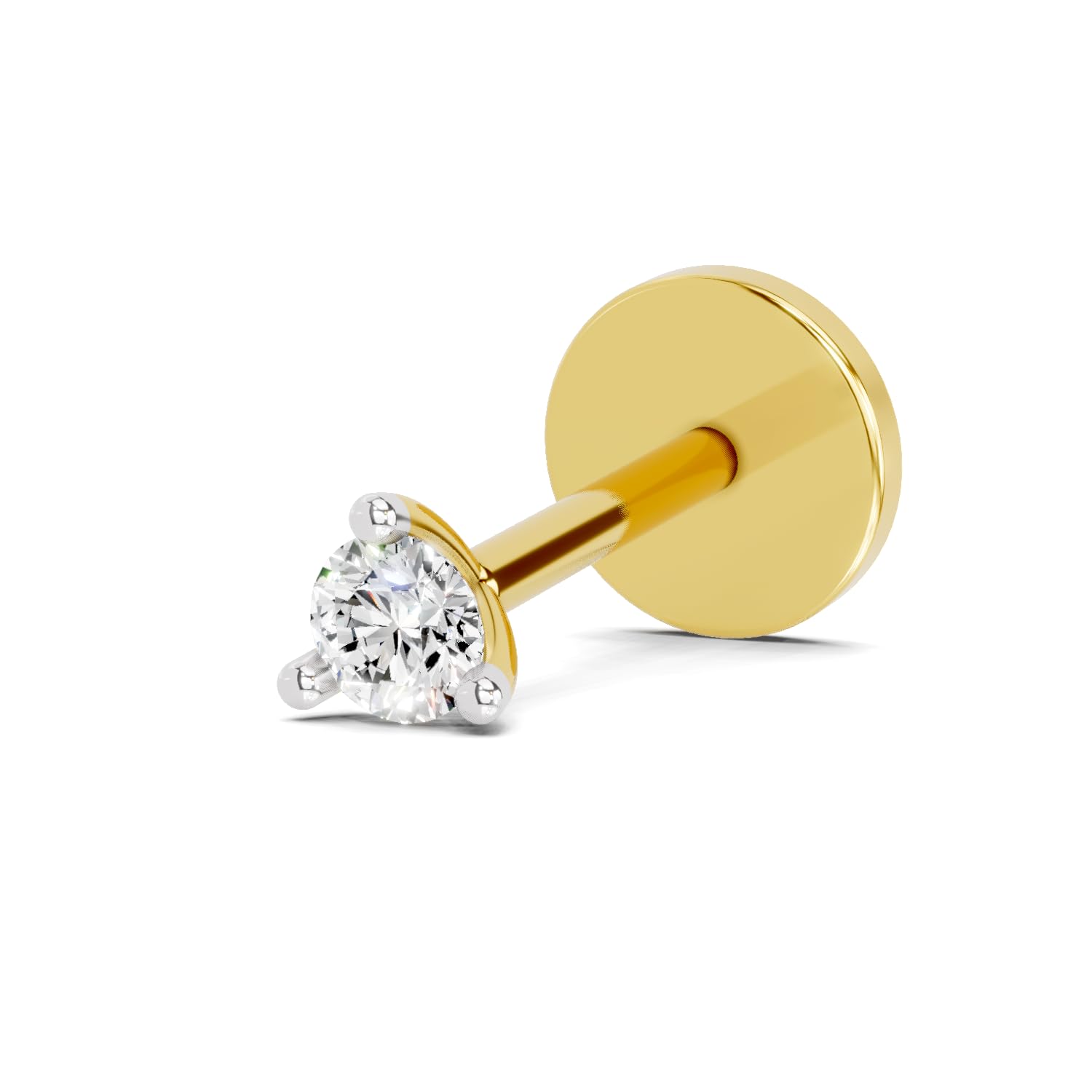 Lab Grown Diamond Nosepin For Women 0.02 Carat IGI Certified Round Shape F-G VS Quality Diamond | 925 Sterling Silver Yellow Gold Plated Solitaire Nosepin-image-41