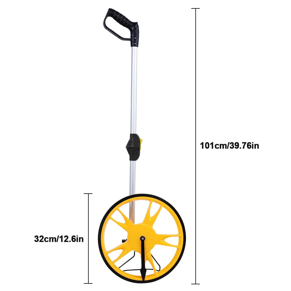 Roue de Mesure Télescopique, Roue de Mesure de Distance Odomètre, 0-9999,9 M Outil de Mesure de la Route Professionnelle, pour Mesure Précision des Routes Trottoirs