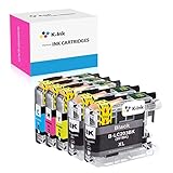 K-Ink Compatible Ink Cartridge Replacement for Brother LC203 LC 203 XL LC201 (2 Black, 1 Cyan, 1 Magenta, 1 Yellow)