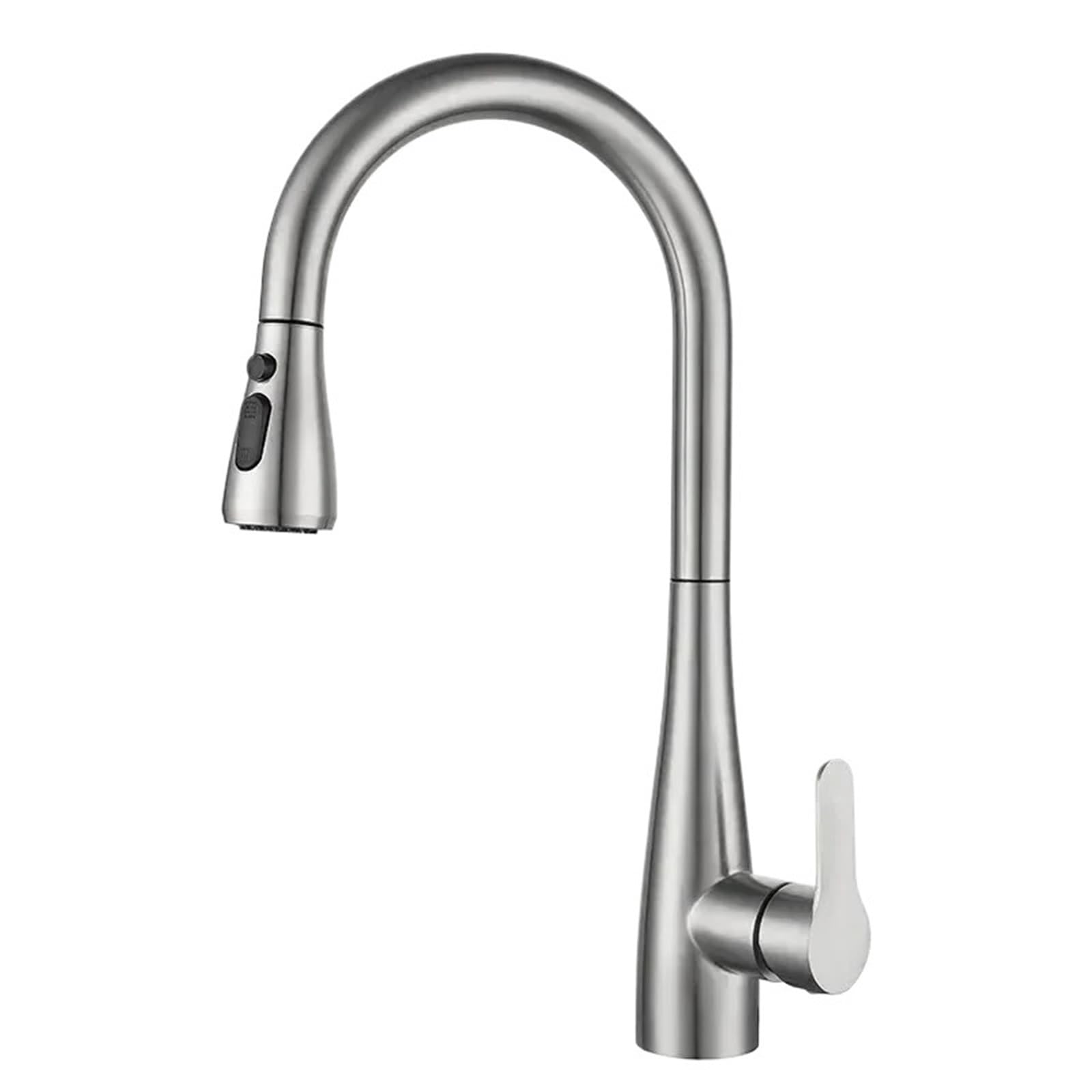 Rrypbovg Silvery Pull Out Faucet Kitchen Faucet, Stainless Steel Pull-Out, Vegetable Basin Sink Hot And Cold(,G1/2)