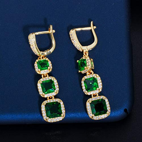Boucle d'oreille longue pendante en zircone cubique et cristal multicolore