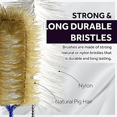 Mymed 11 Pcs Lab Cleaning Water Bottle Brush Cleaner, Water Bong Cleaning Kit, Straw Cleaner Brush, Bong Cleaner 8 Sizes - 6 X Test Tube Brush, 2 X Beaker Brush, 2Xround Brush Flask, 1Xscale Brush #TOP3