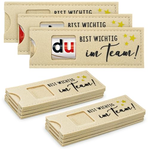 12 Stück Dankeschön Geschenk Kollegen Filz Du bist wichtig im Team! Kleine Aufmerksamkeit für Mitarbeiter & Team Schokolade Verpackung Büro Geschenk