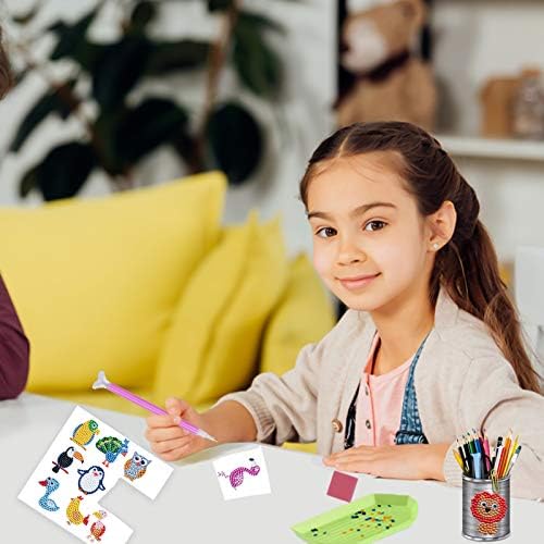 36Pcs DIY Diamond Painting Stickers Kits for Kids, VASZOLA 5D Animal Sticker Paint with Diamonds by Numbers Kits Crafts Set for Children, Boys and Girls (Version 2)