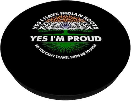 Miniatura 2 de Bandera india de raíces indias de la India Orgullosos Indios Bandera PopSockets intercambiables PopGrip