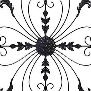   gb-Home-Collection-Metal-Wall-Decor-Living-Room-Victorian-Style-Wall-Art-Decor-Rectangular-Design-20-x-44-Inches-Black