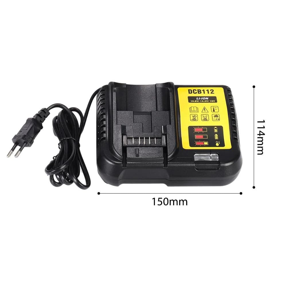 Cargador de batería de Iones de Litio de Repuesto para De-WA-t Accesorios electrónicos de Consumo DCB112 DCB105 DCB015 10.8V 14.4V 18V o (DCB112)