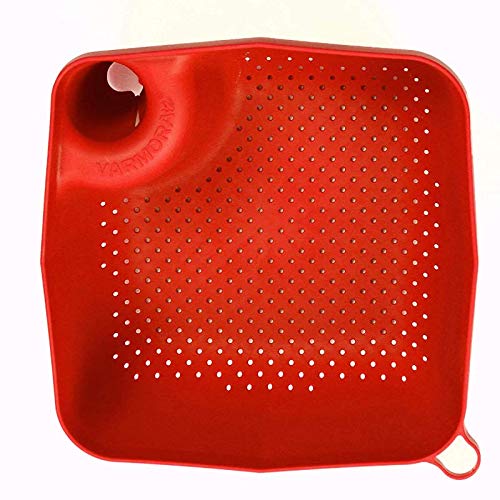 Image of K3 Plastic Washing Bowl & Strainer for Storing and Straining (Pack of 3 Red)