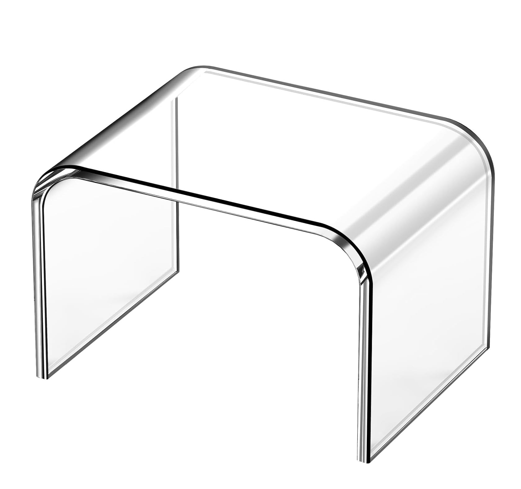 Sgabello in Acrilico, poggiapiedi in acrilico per bambini, in cucina, bagno e casa, portata fino a 150 kg (Clear-Not Non Slip)