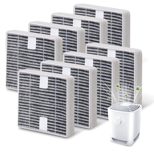 Harebery 8-Pack FHT150W Replacement Filters, Compatible with Febreze OdorGrab Purifier