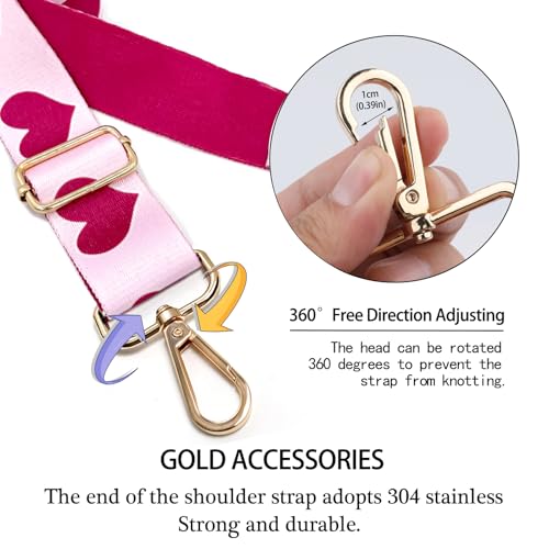 Image of Dsigo Purse Strap, 1.5 inch Wide Gold Alloy Buckle Floral Printing Crossbody Shoulder Strap for Bag Handbag Crossbody Bags