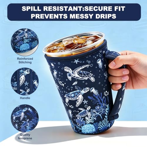 Image of 3PCS Reusable Iced Coffee Sleeves, Fits 16-32oz Hot /Cold Drinks