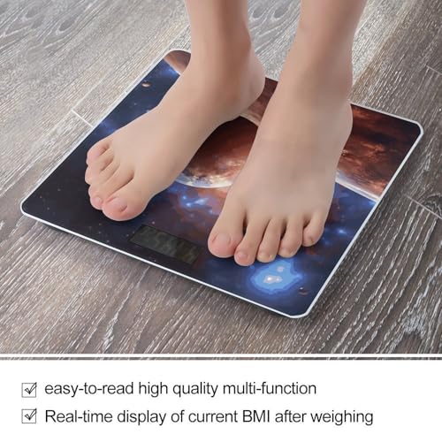 Báscula digital para baño con fondo espacial y pantalla grande miniatura 5