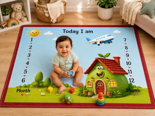 Image of NEW COMERS Milestone Baby Blanket for All Season Play Mat, Super Soft Foam | 3 Layer Thick Mat Blankets for Kids /New Born Monthly Photoshoot