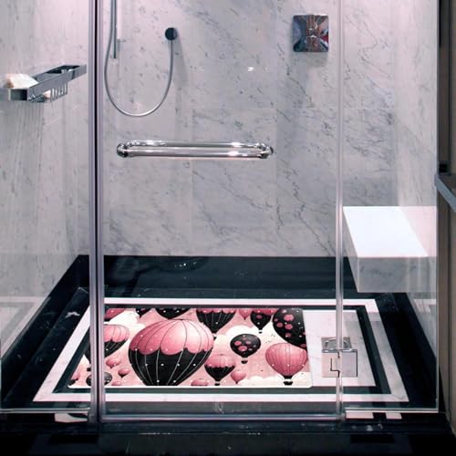 Alfombrilla de baño antideslizante rosa extralarga de secado rápido 7